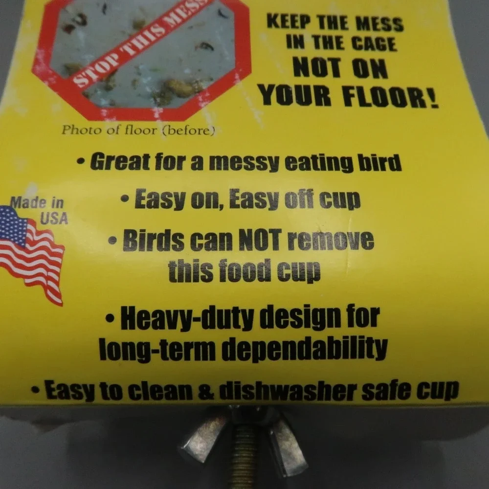 No Mess Bowl Bird Cage Bird Feeder Cup  Parrot Canary Small Cockatiel
